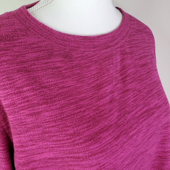 Karen Scott Womens Magenta Fleece Marled Sweatshirt PXL - Picture 2 of 10